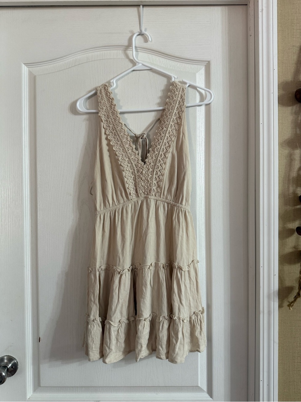 Ocean Drive Women’s Tiered Tan Boho Dress Sz S. MY-75